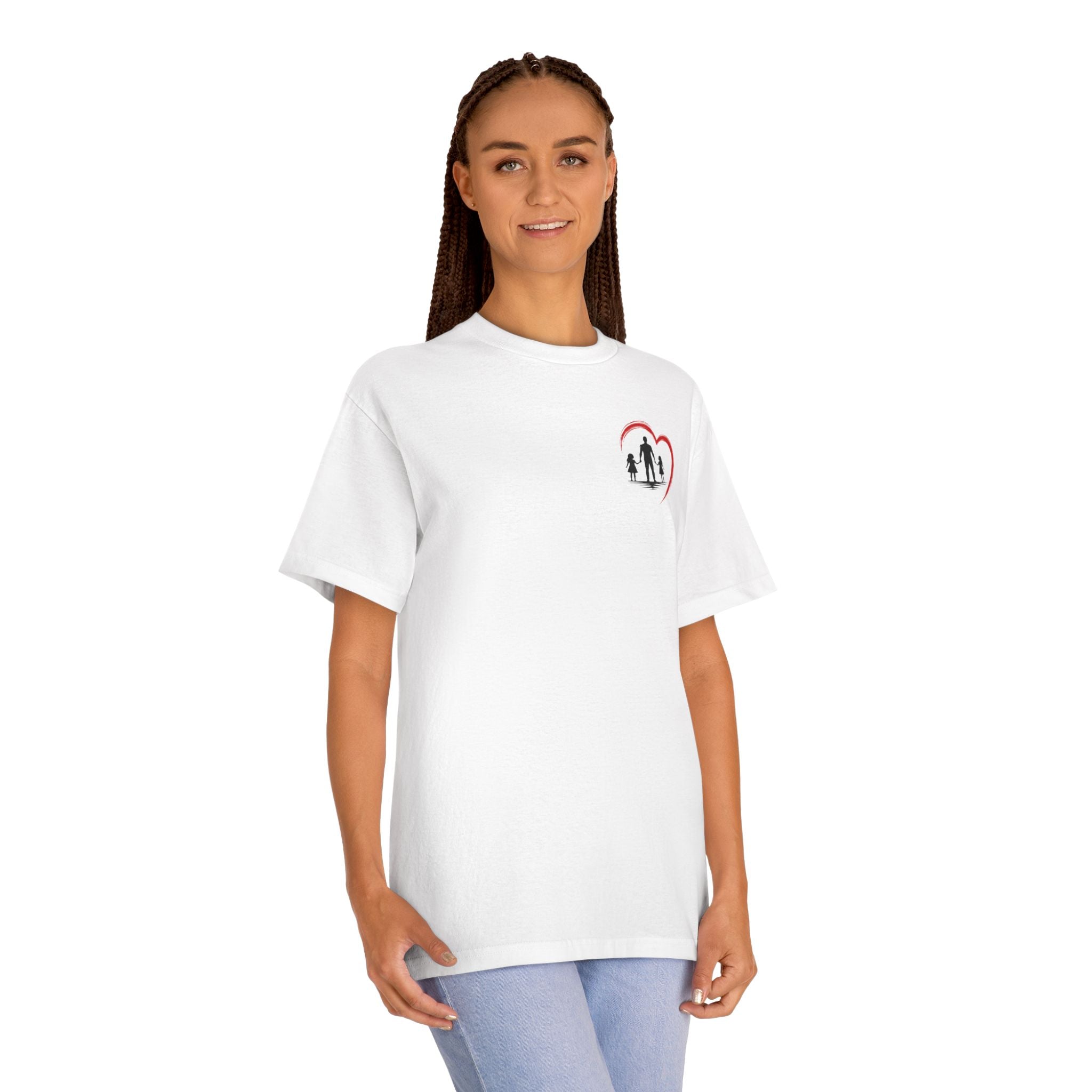Dad Heart T‑Shirt — Proud Father Tee for Raising Daughters, Family & Outdoor Dad Gift