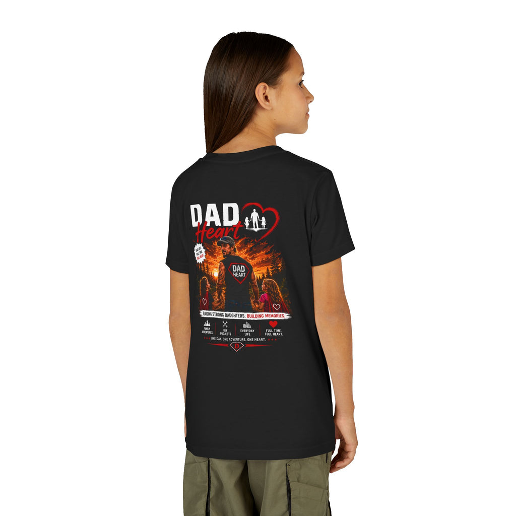 Youth Tee — “Dad Heart” Father & Kids Heart Graphic Shirt
