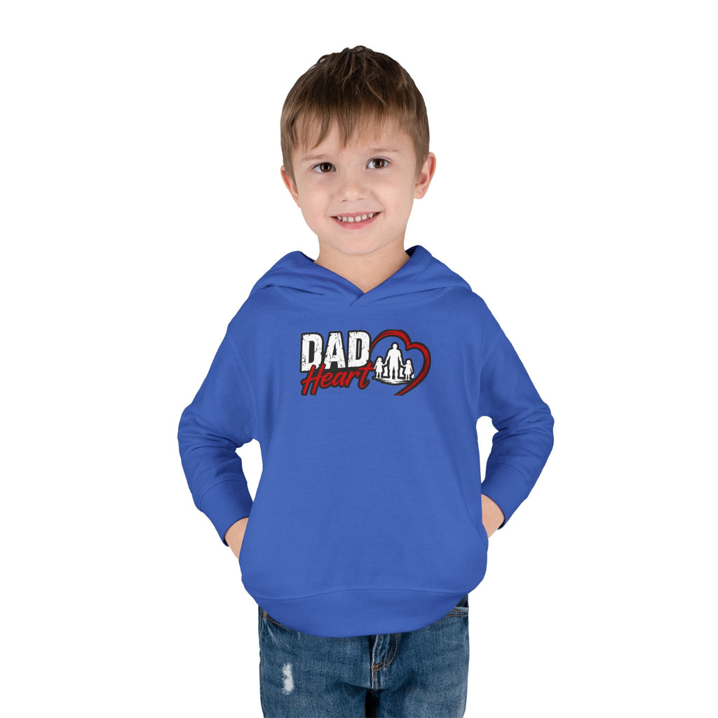 Toddler Hoodie — "Dad Heart" Superhero Bear Pullover