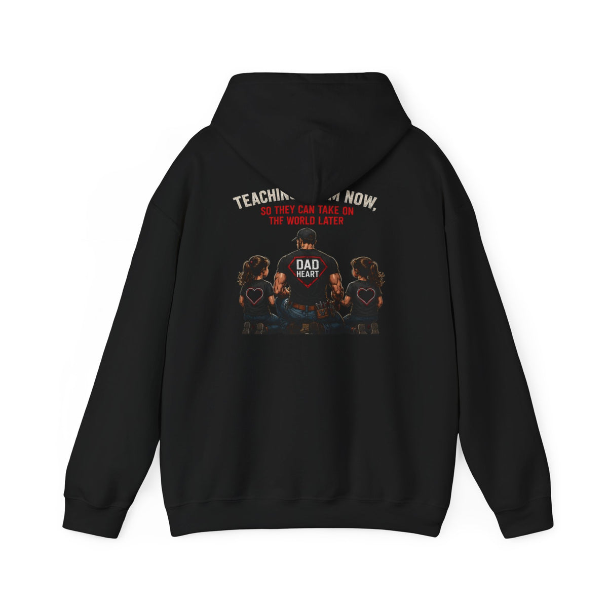 Dad Life Hoodie — 'Dad Heart' Father & Kids Matching Hoodie, 'Teach Them Now' Family Father's Day Gift