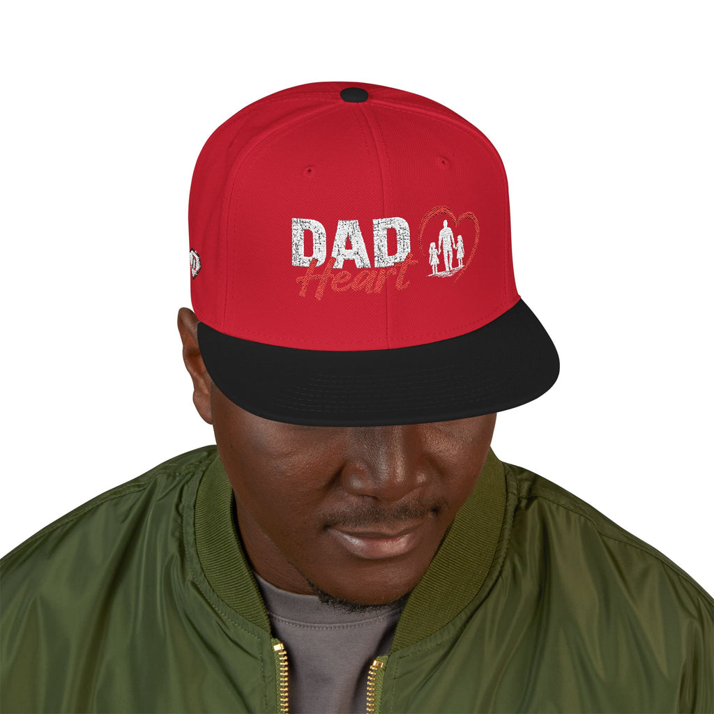 Embroidered Snapback Hat — Red Heart & Band Logo