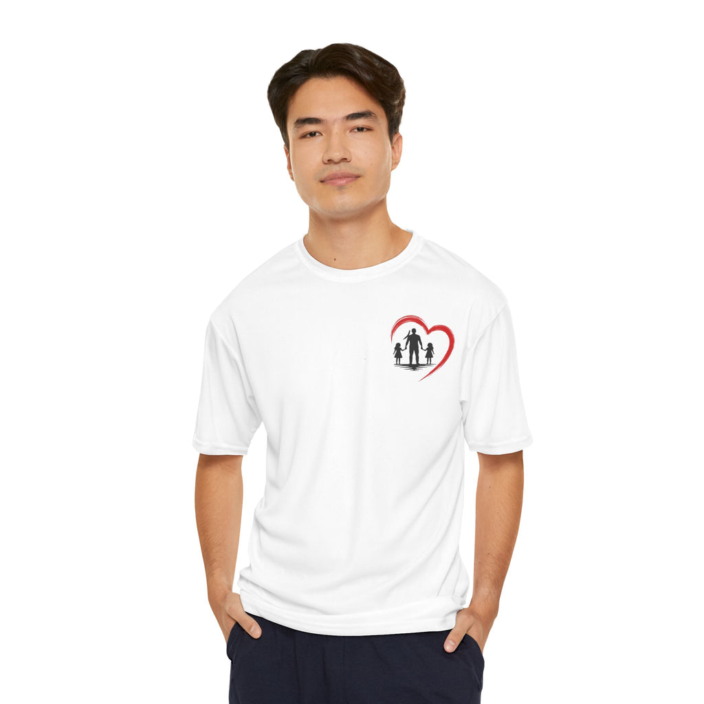 Men's T-Shirt — Daddy Defender Design | Father & Kids Heart Graphic Performance Tee