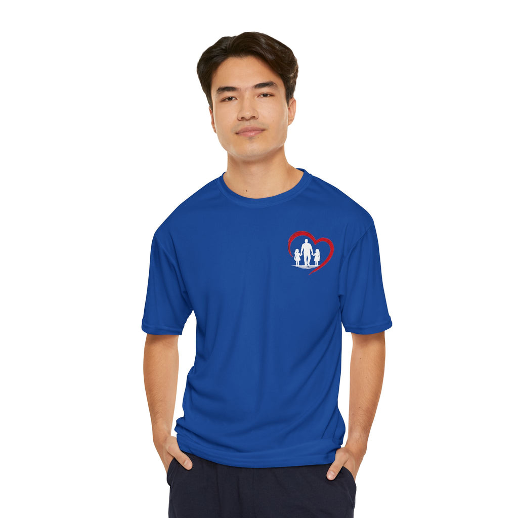 Men's T-Shirt — Daddy Defender Design | Father & Kids Heart Graphic Performance Tee
