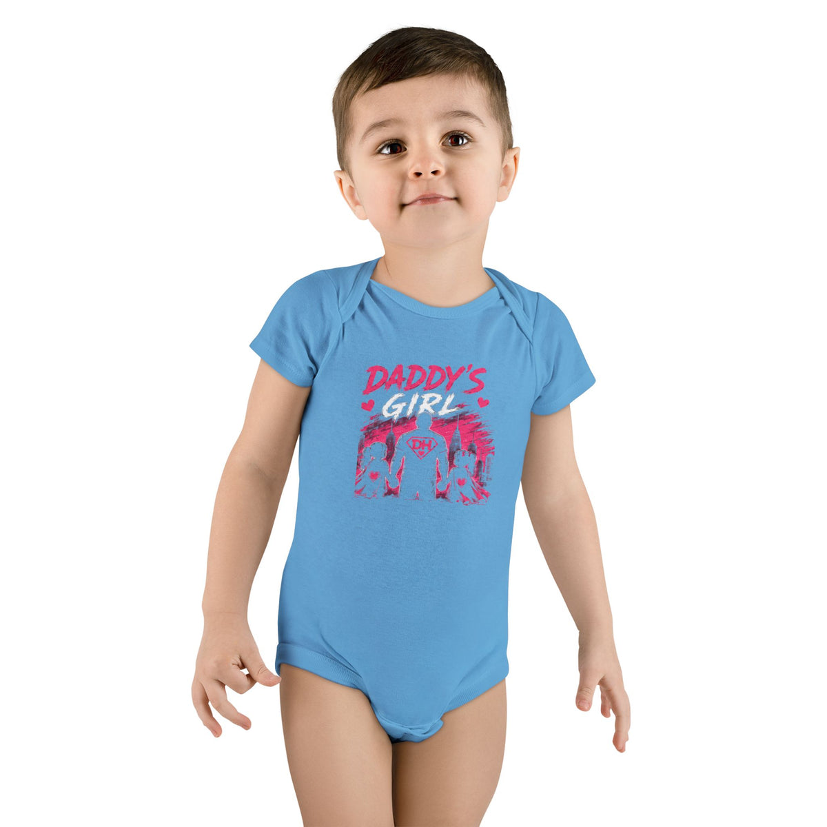 Daddy's Girl Strong Brave Loved Baby Onesie — Newborn Short Sleeve Bodysuit