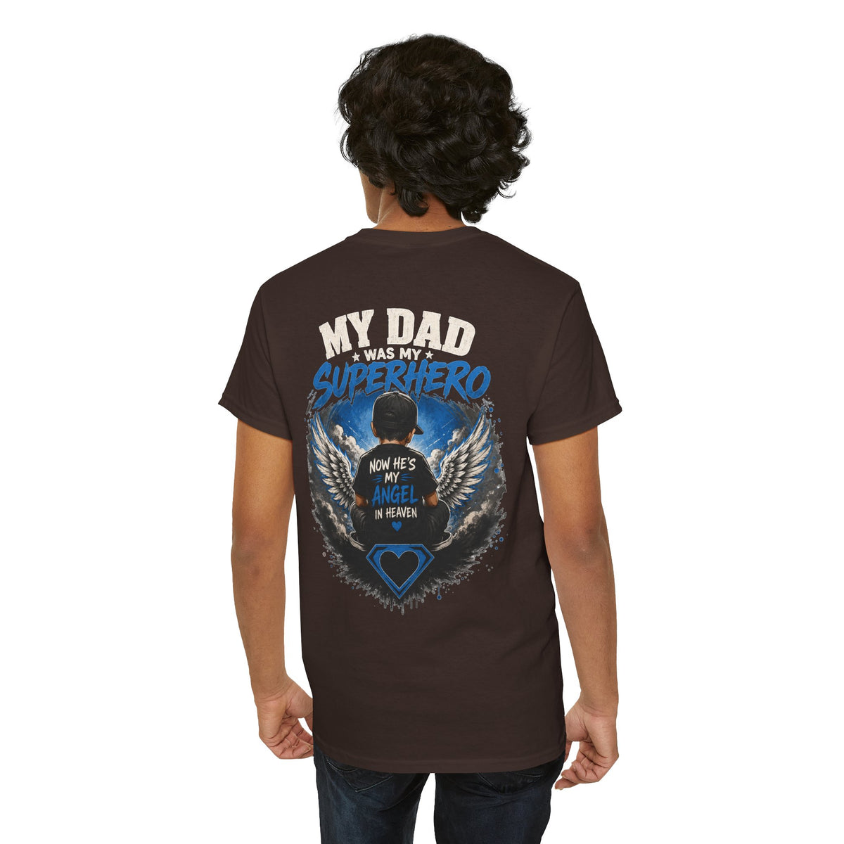 My Dad Superhero Tee — 'Now He’s My Angel in Heaven' Memorial T-Shirt