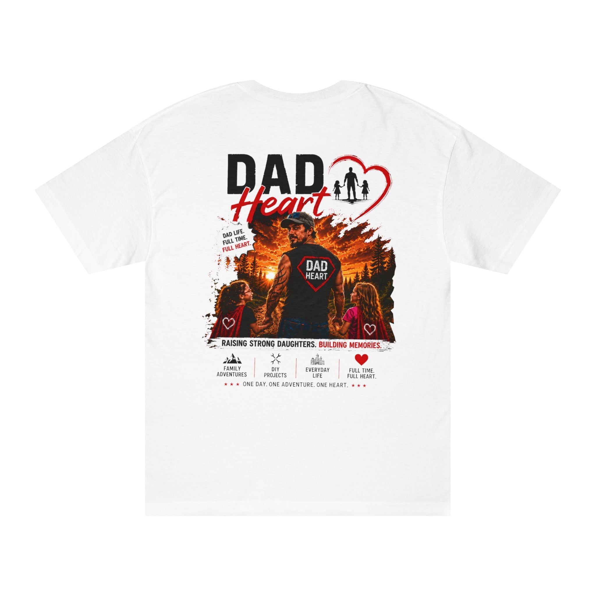 Dad Heart T‑Shirt — Proud Father Tee for Raising Daughters, Family & Outdoor Dad Gift