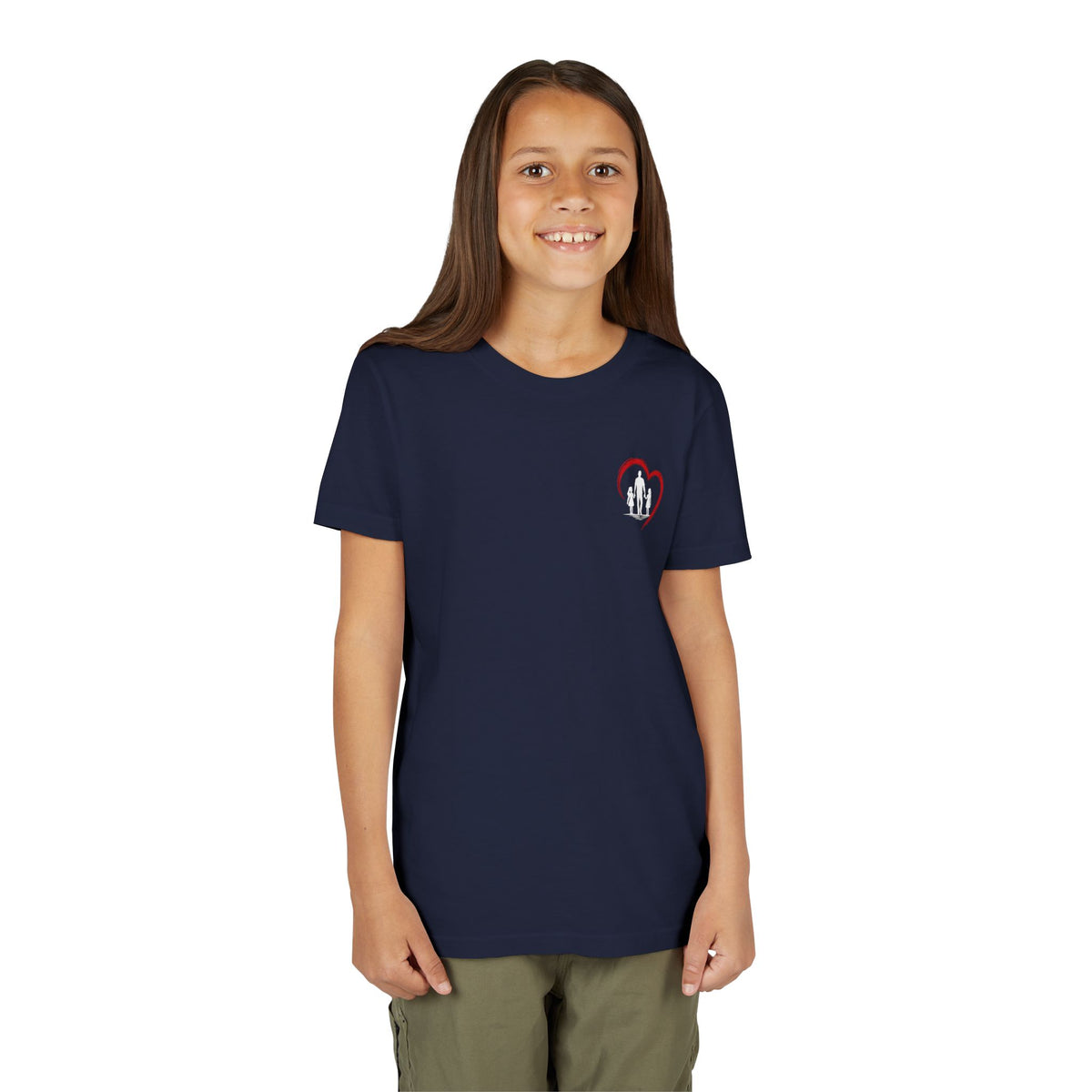 Youth Tee — “Dad Heart” Father & Kids Heart Graphic Shirt