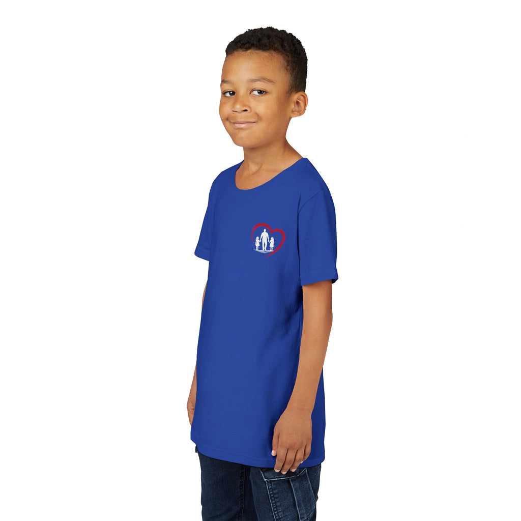 Youth Tee — “Dad Heart” Father & Kids Heart Graphic Shirt