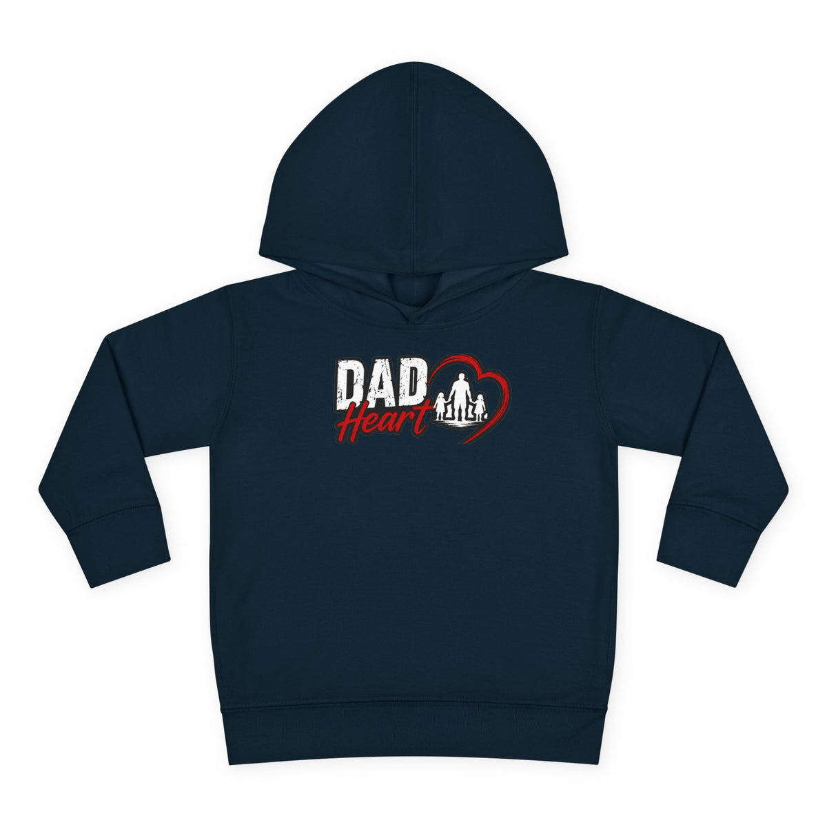 Toddler Hoodie — "Dad Heart" Superhero Bear Pullover