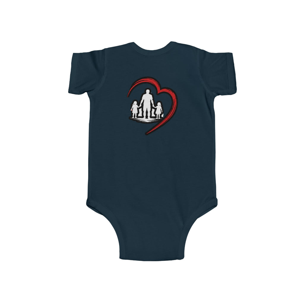 Baby Bodysuit - Superhero Teddy Bear with Heart Family Graphic