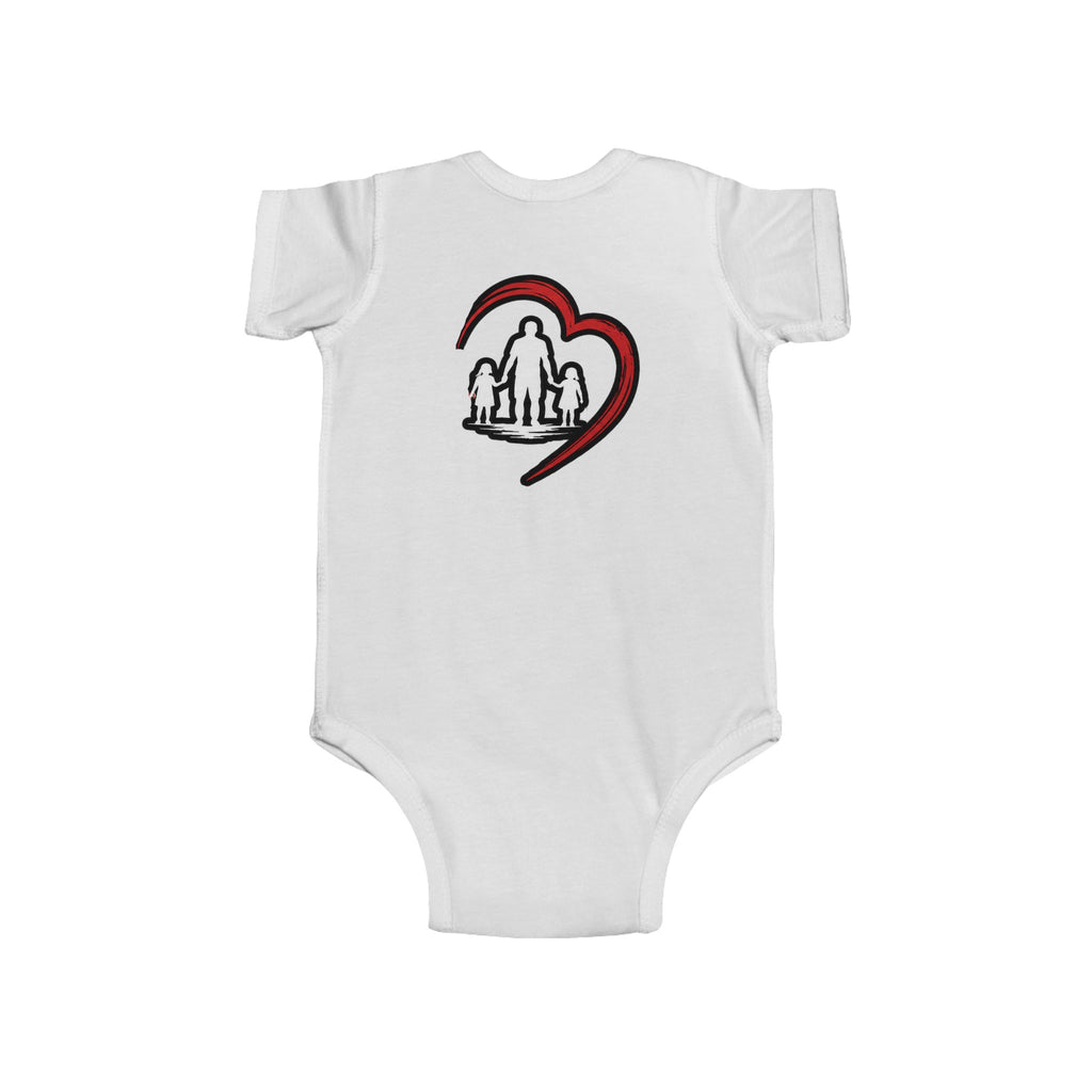 Baby Bodysuit - Superhero Teddy Bear with Heart Family Graphic