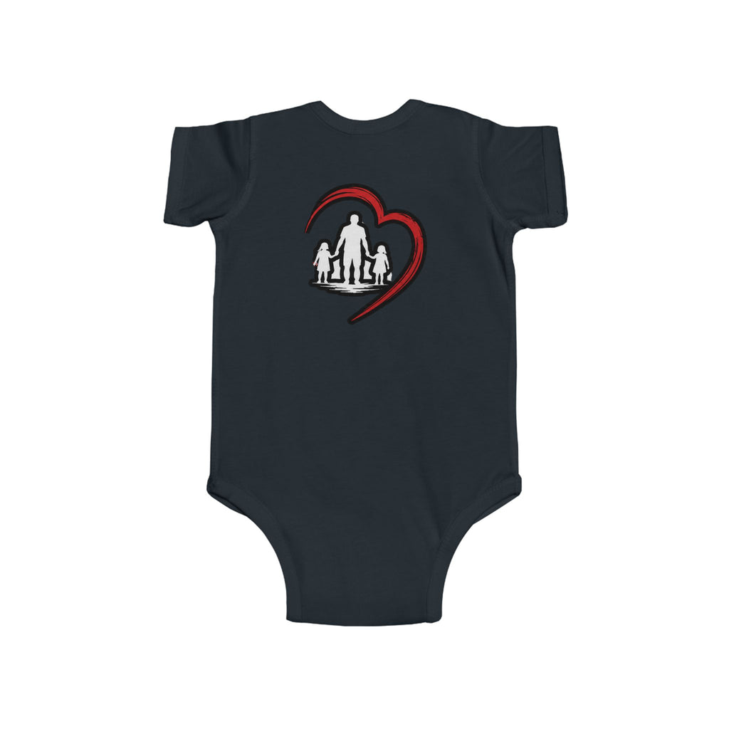 Baby Bodysuit - Superhero Teddy Bear with Heart Family Graphic
