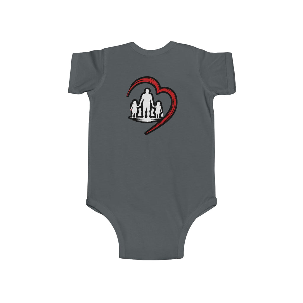 Baby Bodysuit - Superhero Teddy Bear with Heart Family Graphic