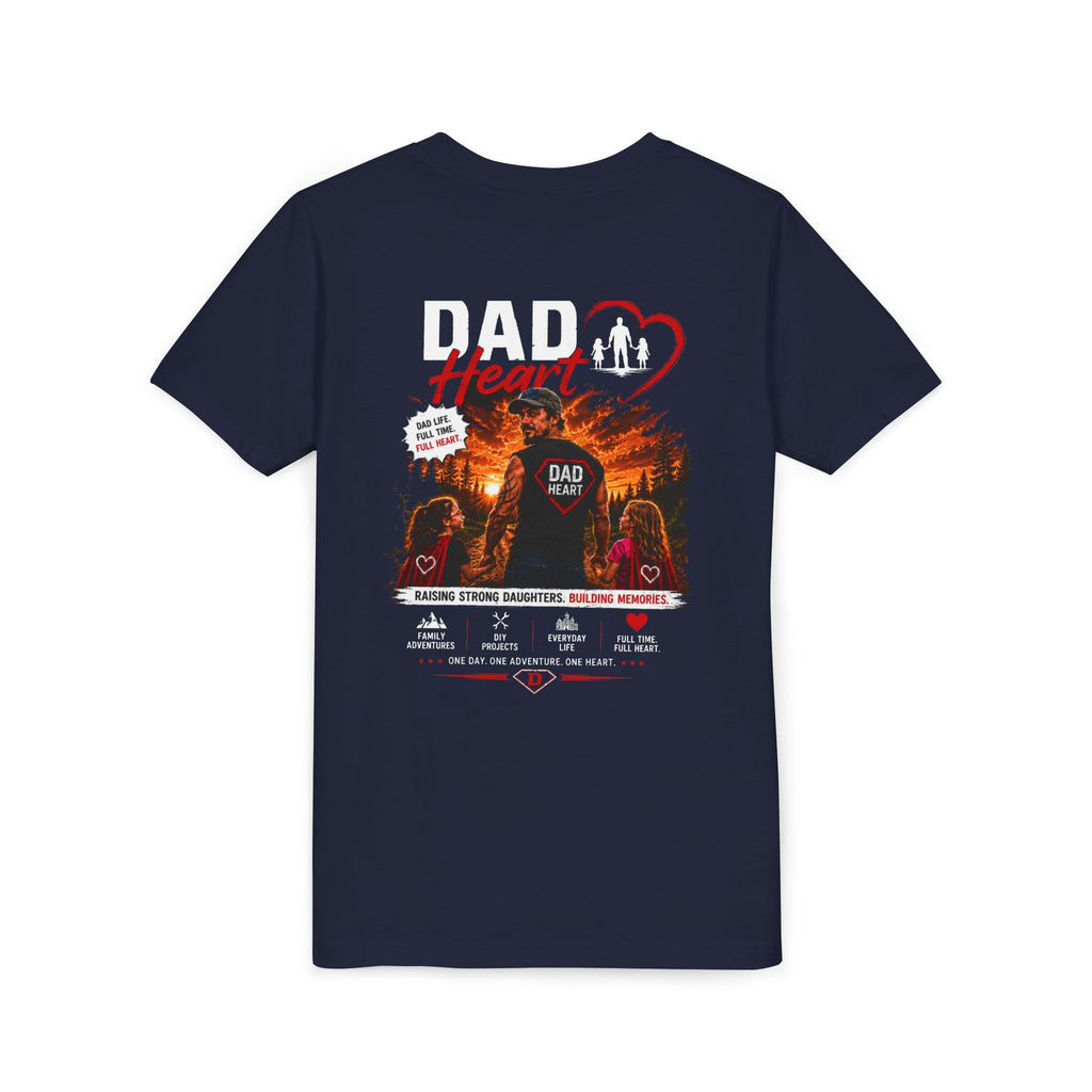 Youth Tee — “Dad Heart” Father & Kids Heart Graphic Shirt