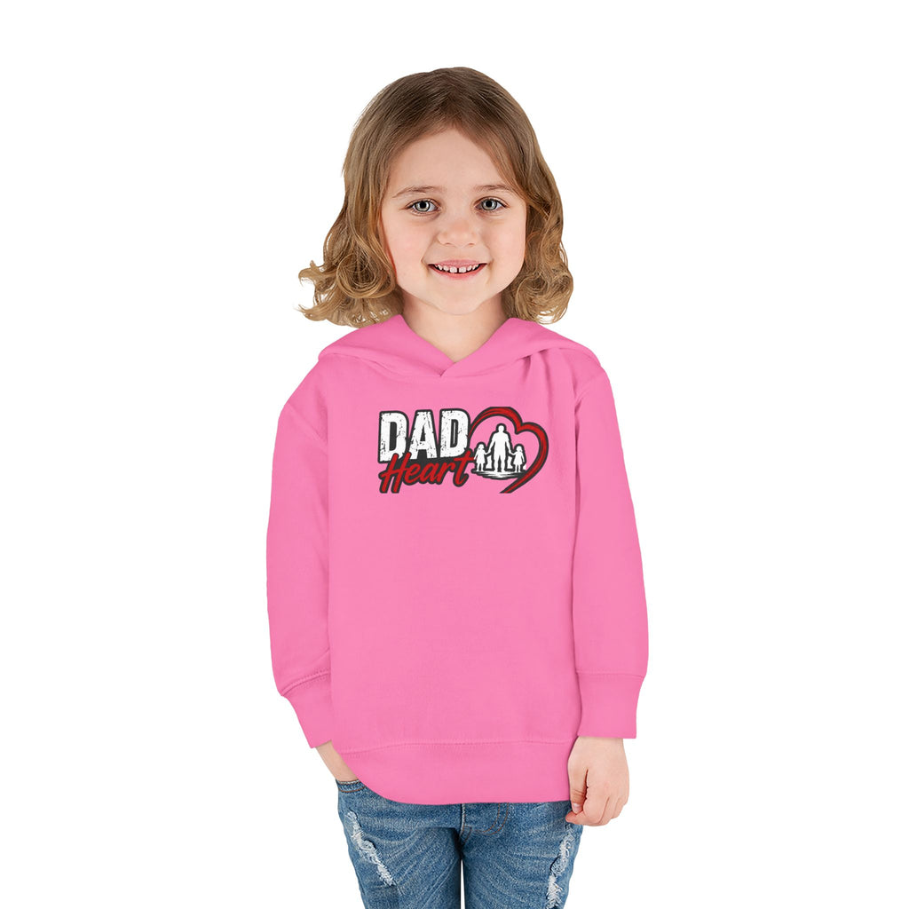 Toddler Hoodie — "Dad Heart" Superhero Bear Pullover