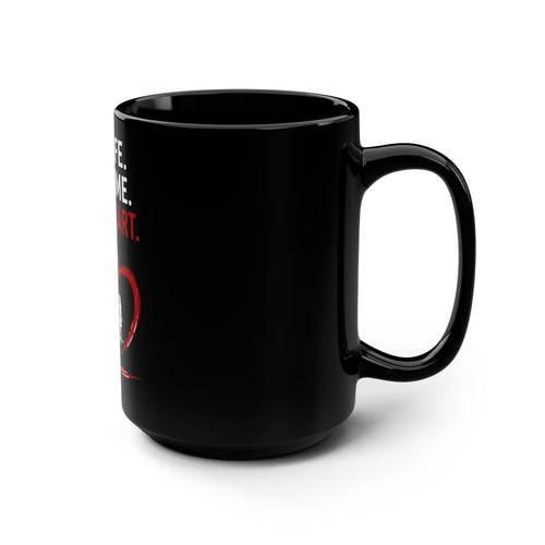 Dad Life Full Time Full Heart Mug — 15oz Black Coffee Cup for Fathers (Father's Day Gift)
