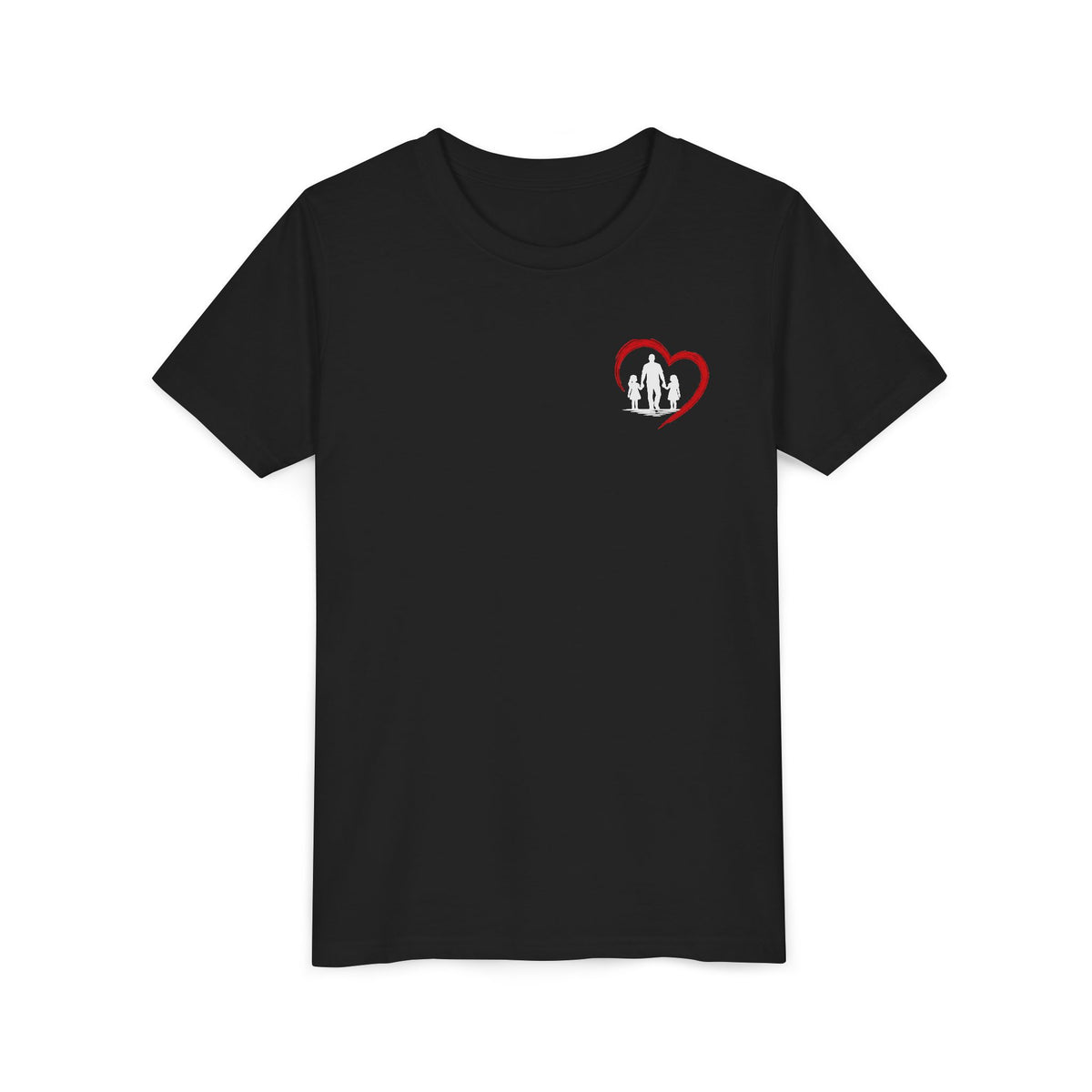 Youth Tee — “Dad Heart” Father & Kids Heart Graphic Shirt
