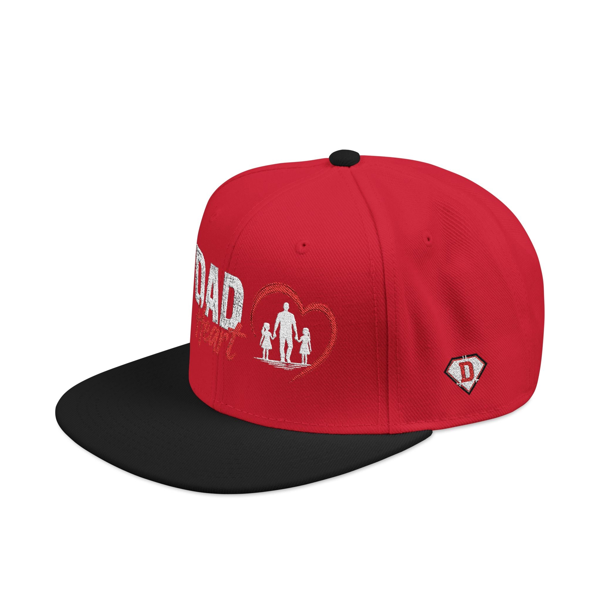 Embroidered Snapback Hat — Red Heart & Band Logo