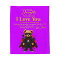Daughter I Love You Plush Blanket – Superhero Teddy Velveteen Throw