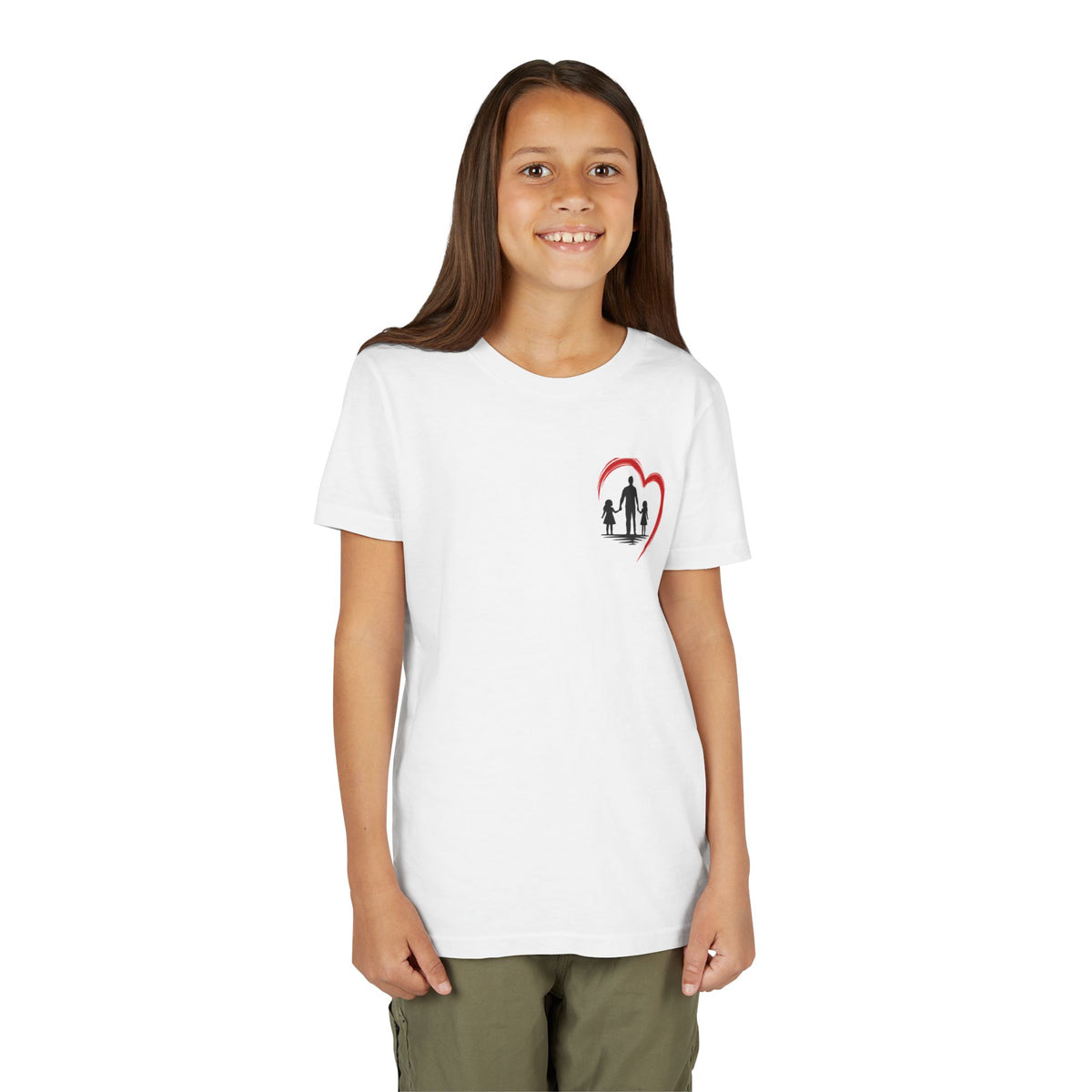 Youth Tee — “Dad Heart” Father & Kids Heart Graphic Shirt