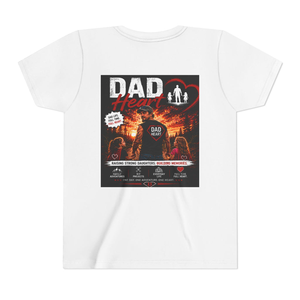 Youth Tee — “Dad Heart” Father & Kids Heart Graphic Shirt