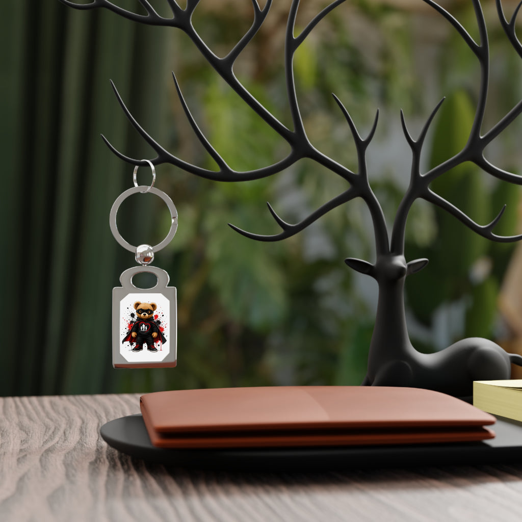 Dad Heart Tattoo Rectangle Keyring — Personalized Dad Gift for Father’s Day