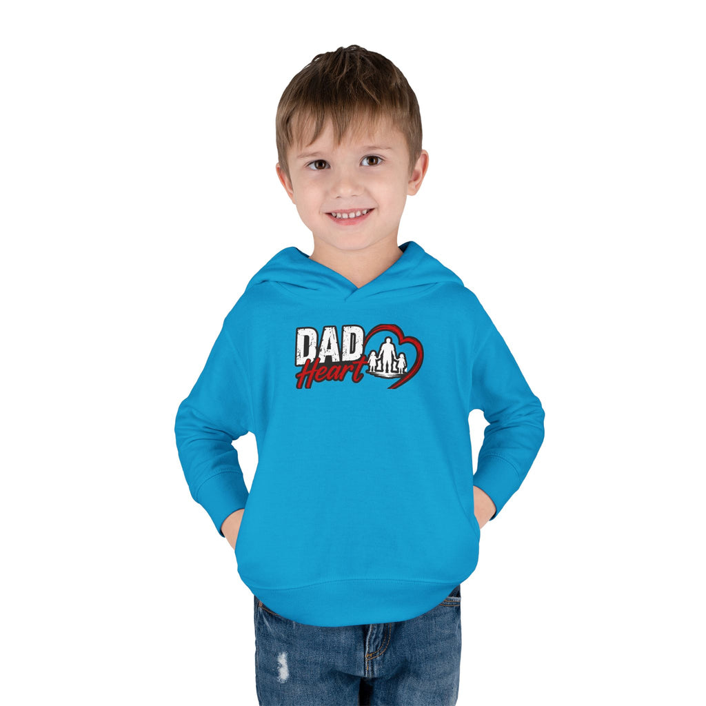 Toddler Hoodie — "Dad Heart" Superhero Bear Pullover