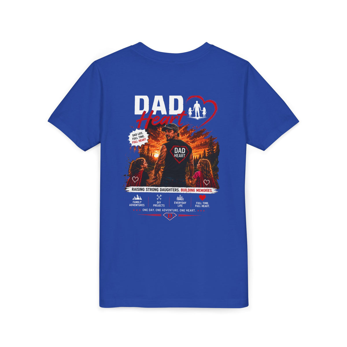 Youth Tee — “Dad Heart” Father & Kids Heart Graphic Shirt