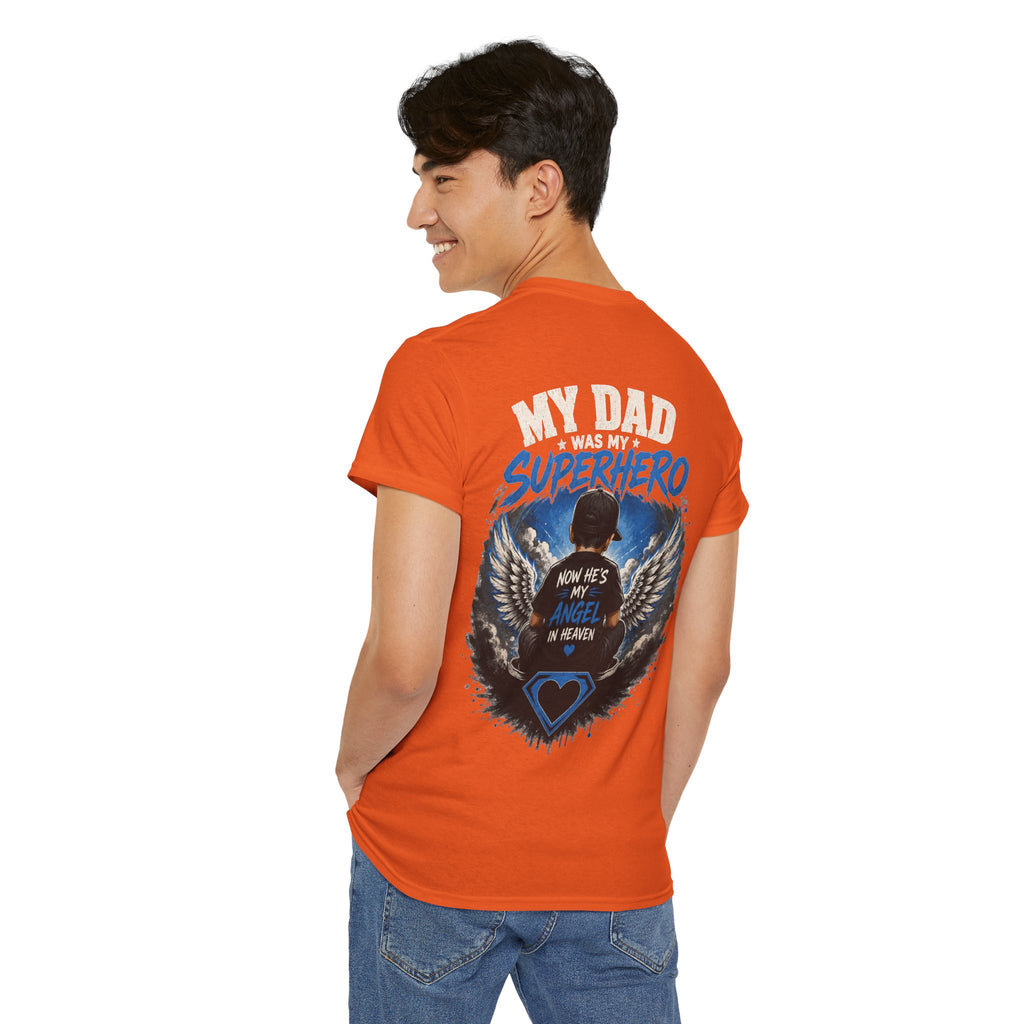 My Dad Superhero Tee — 'Now He’s My Angel in Heaven' Memorial T-Shirt