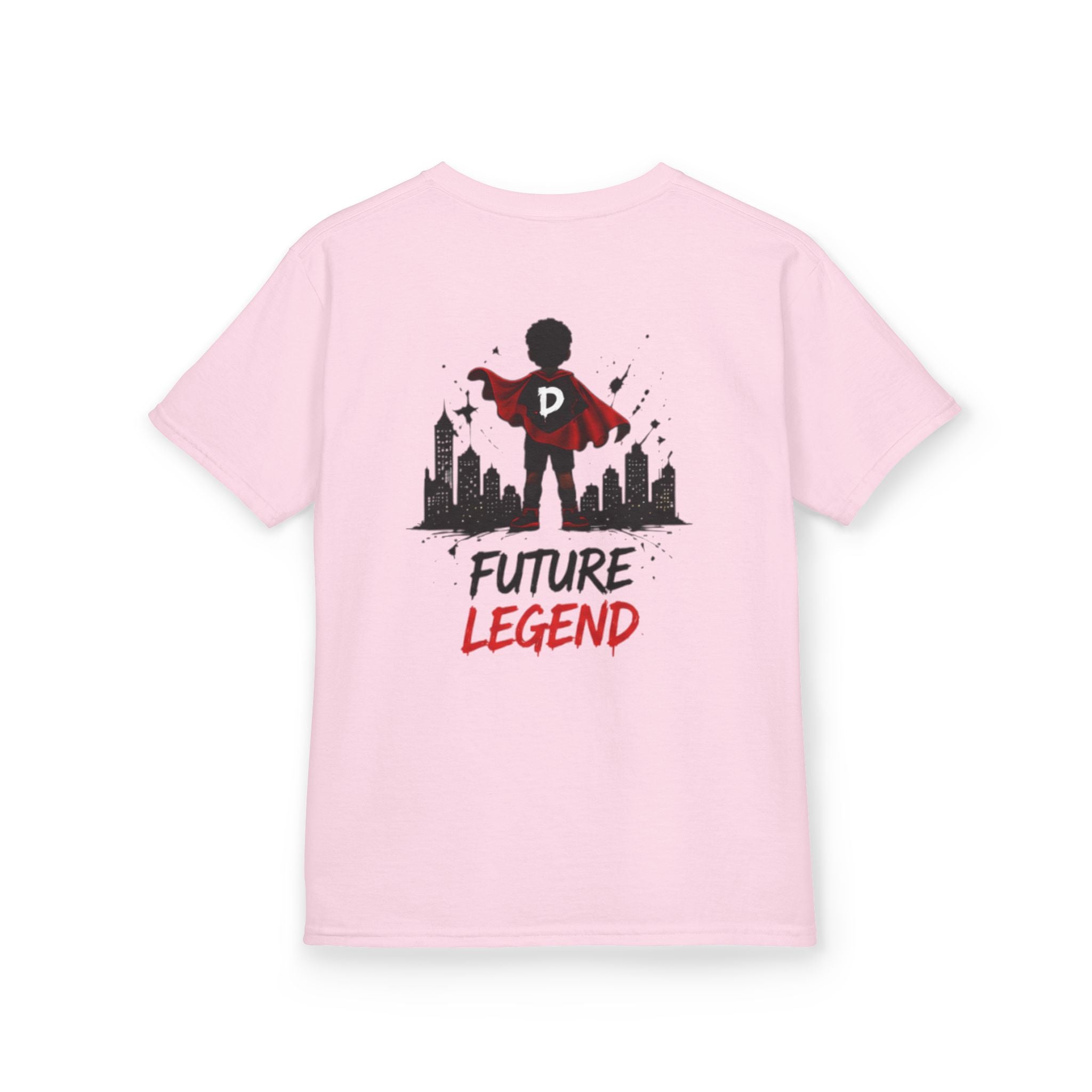 Kids Tee — "Strong Brave Loved" Front & "Future Legend" Superhero Back