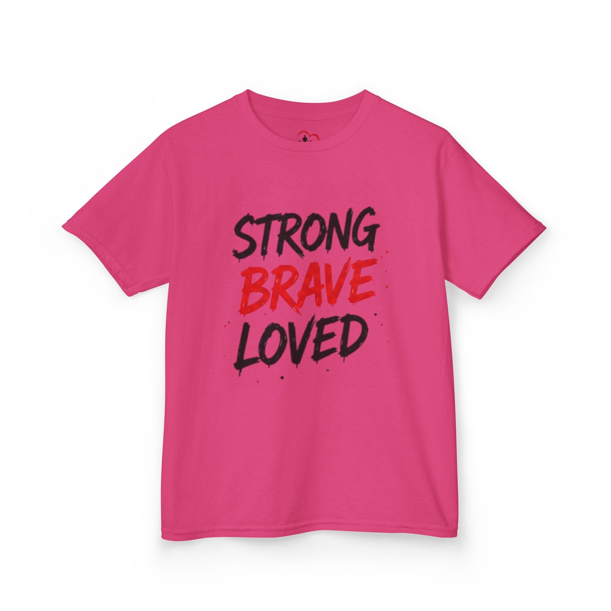 Kids Tee — "Strong Brave Loved" Front & "Future Legend" Superhero Back