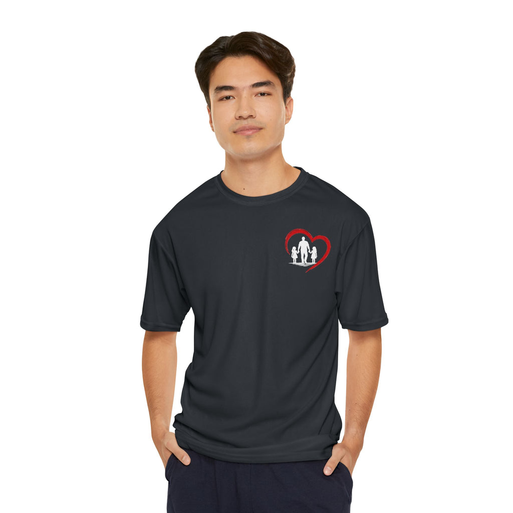 Men's T-Shirt — Daddy Defender Design | Father & Kids Heart Graphic Performance Tee