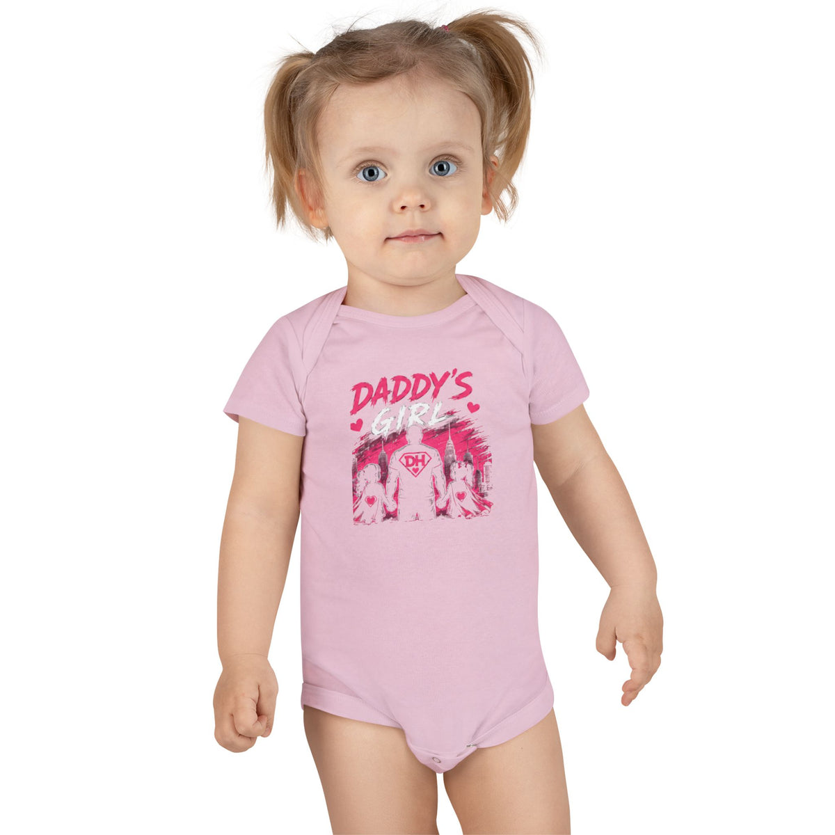Daddy's Girl Strong Brave Loved Baby Onesie — Newborn Short Sleeve Bodysuit