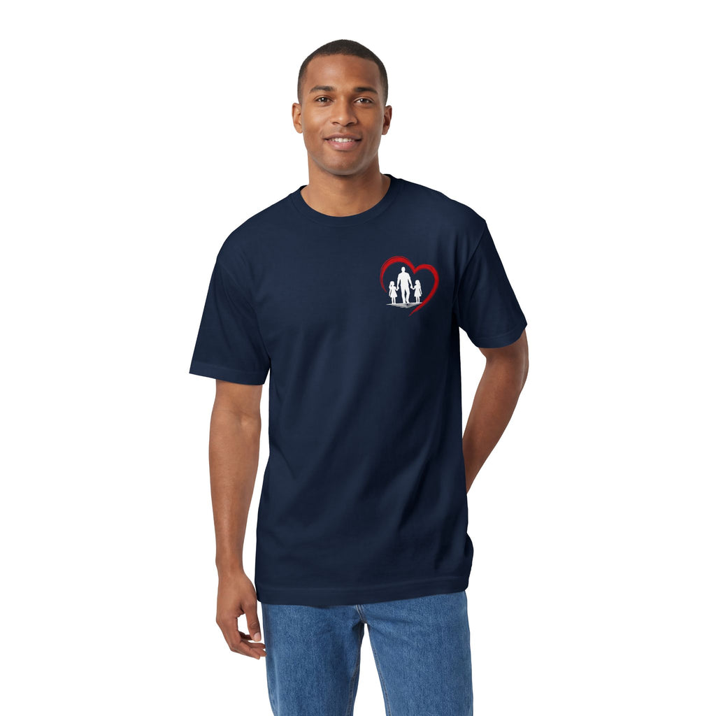 Dad Heart T‑Shirt — Proud Father Tee for Raising Daughters, Family & Outdoor Dad Gift
