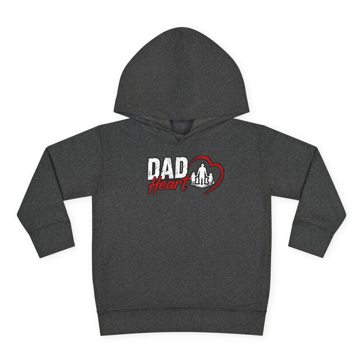 Toddler Hoodie — "Dad Heart" Superhero Bear Pullover
