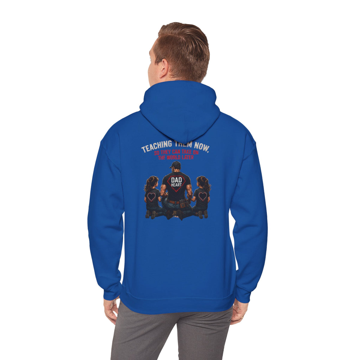 Dad Life Hoodie — 'Dad Heart' Father & Kids Matching Hoodie, 'Teach Them Now' Family Father's Day Gift