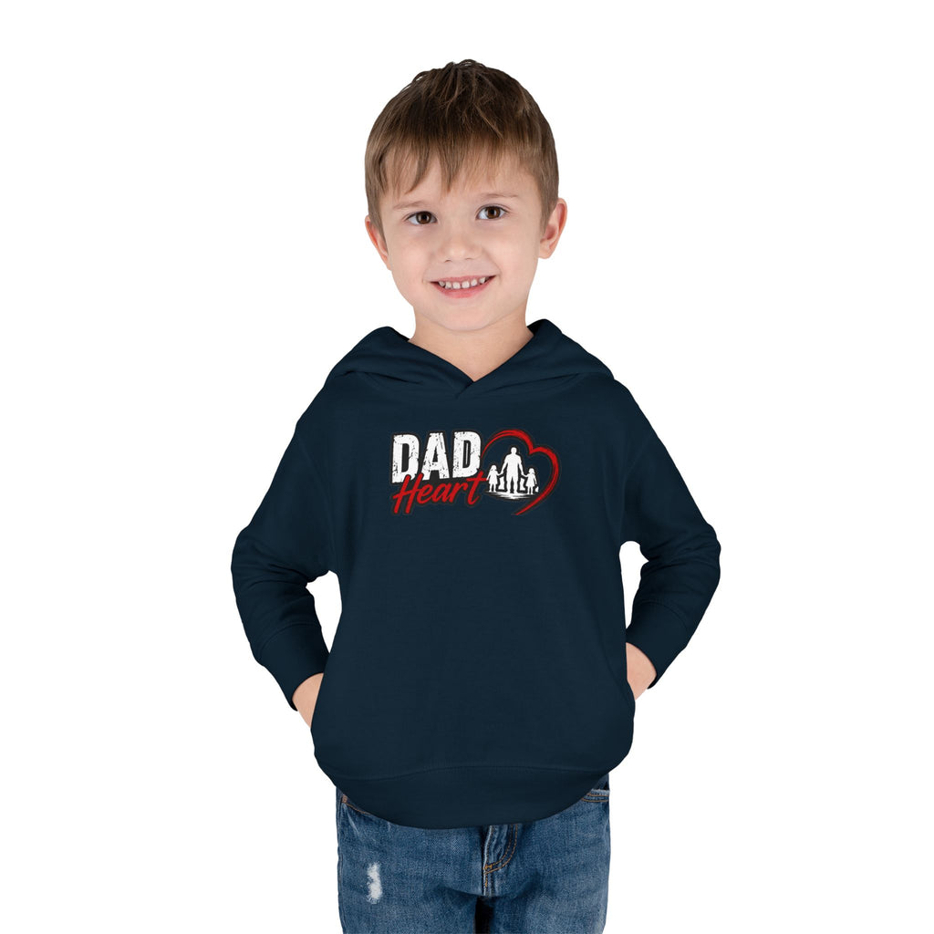 Toddler Hoodie — "Dad Heart" Superhero Bear Pullover