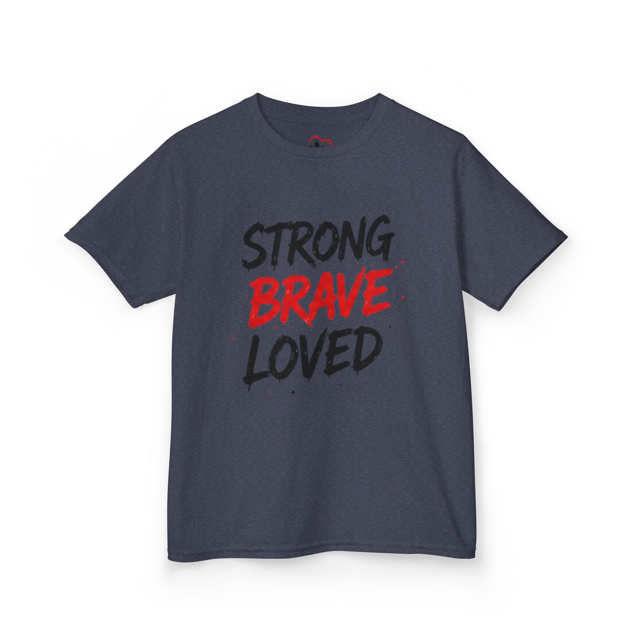 Kids Tee — "Strong Brave Loved" Front & "Future Legend" Superhero Back