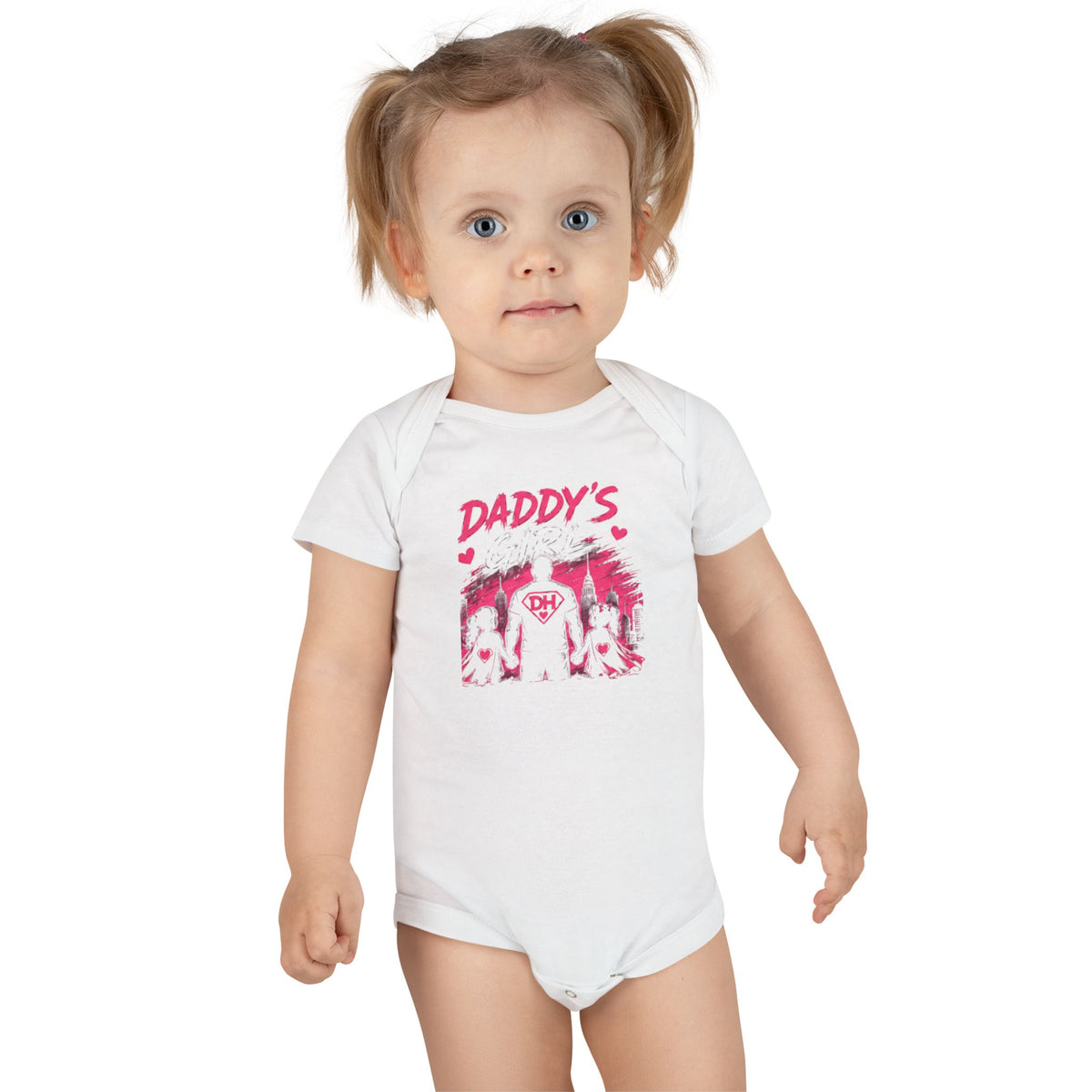 Daddy's Girl Strong Brave Loved Baby Onesie — Newborn Short Sleeve Bodysuit
