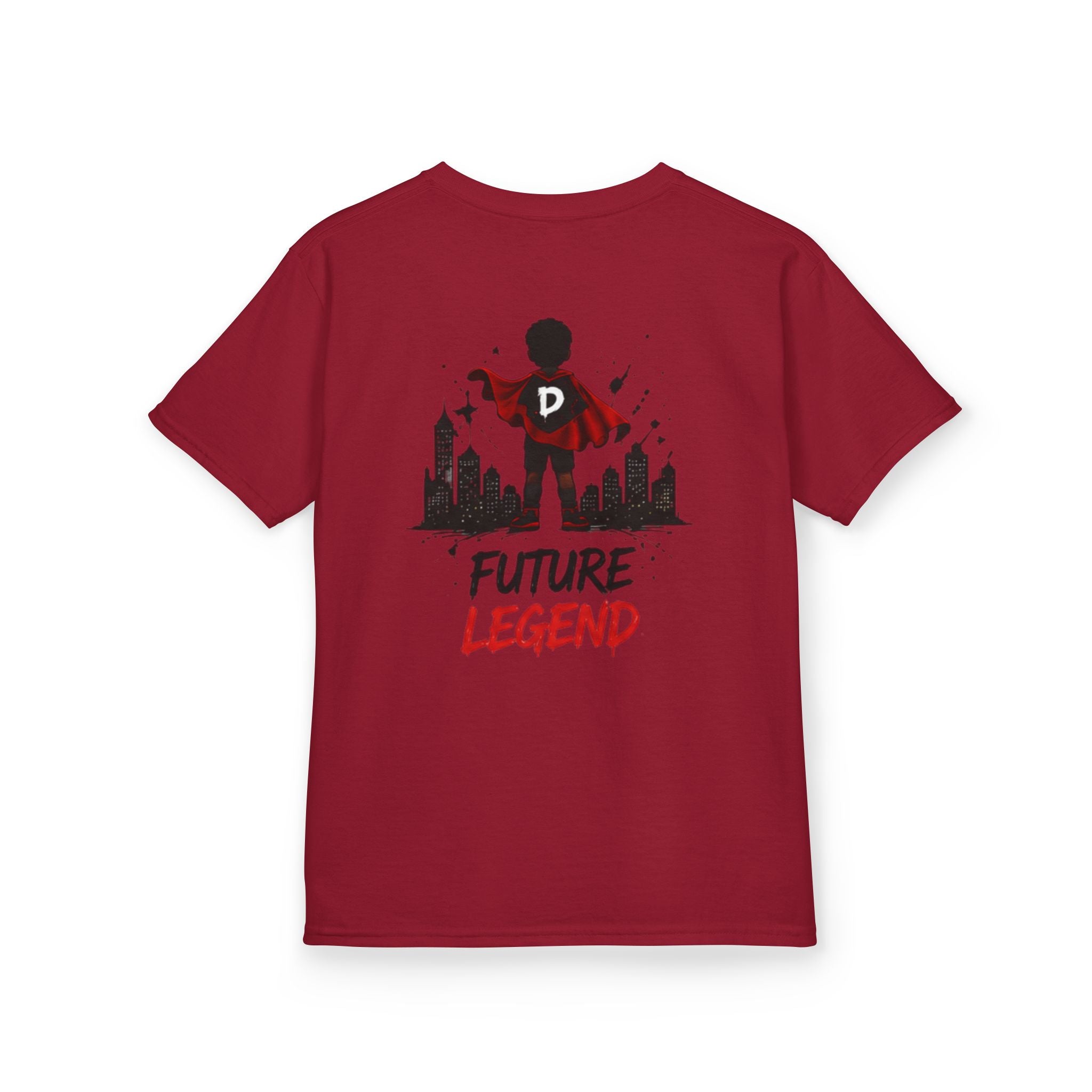 Kids Tee — "Strong Brave Loved" Front & "Future Legend" Superhero Back