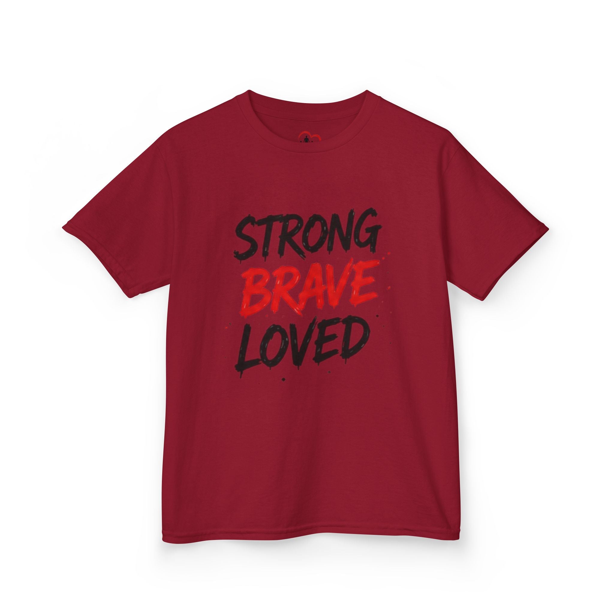 Kids Tee — "Strong Brave Loved" Front & "Future Legend" Superhero Back