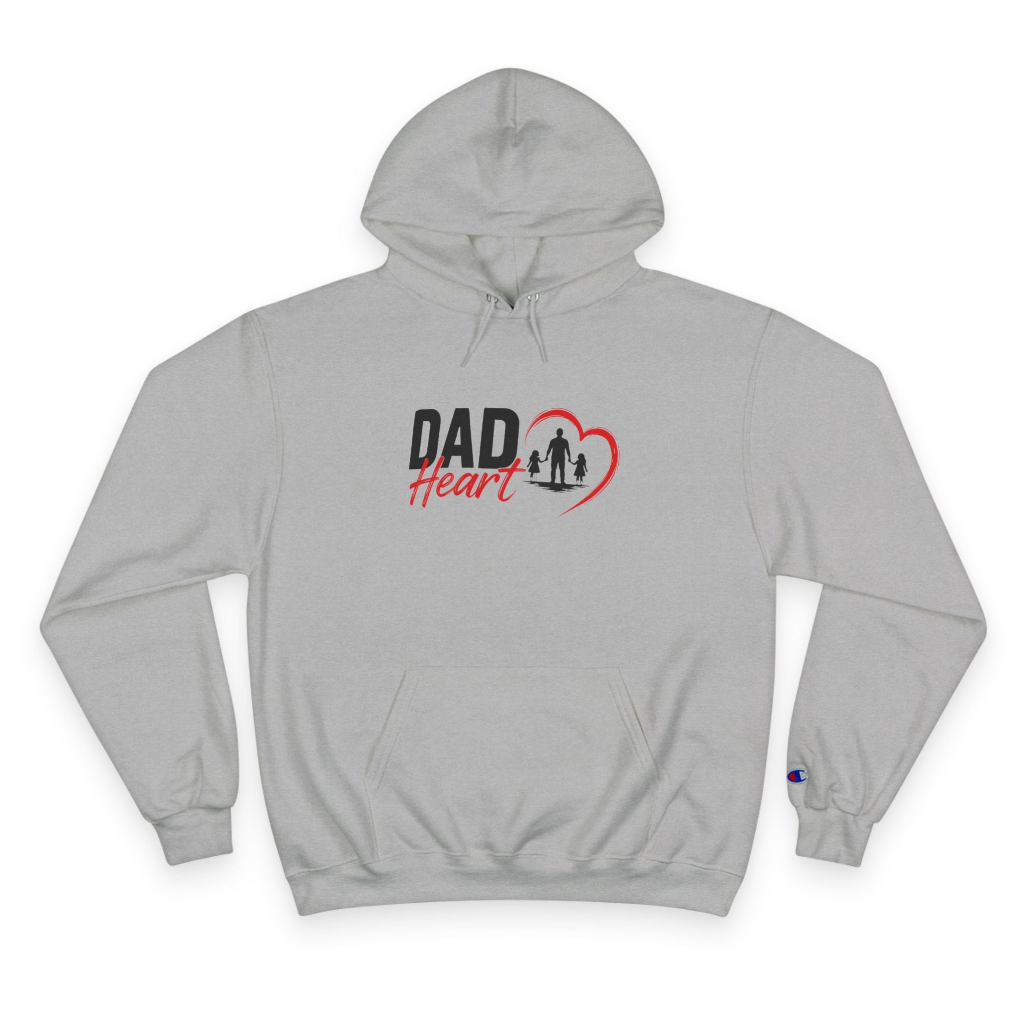 Dad Heart Hoodie — "Raising Strong Daughters" Champion Pullover for Fathers