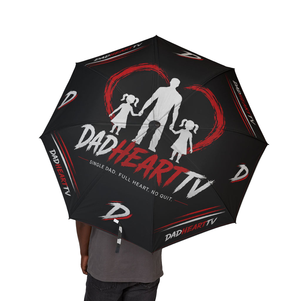 Umbrella — 'Dad & Hearty' Black Folding Semi‑Automatic Umbrella
