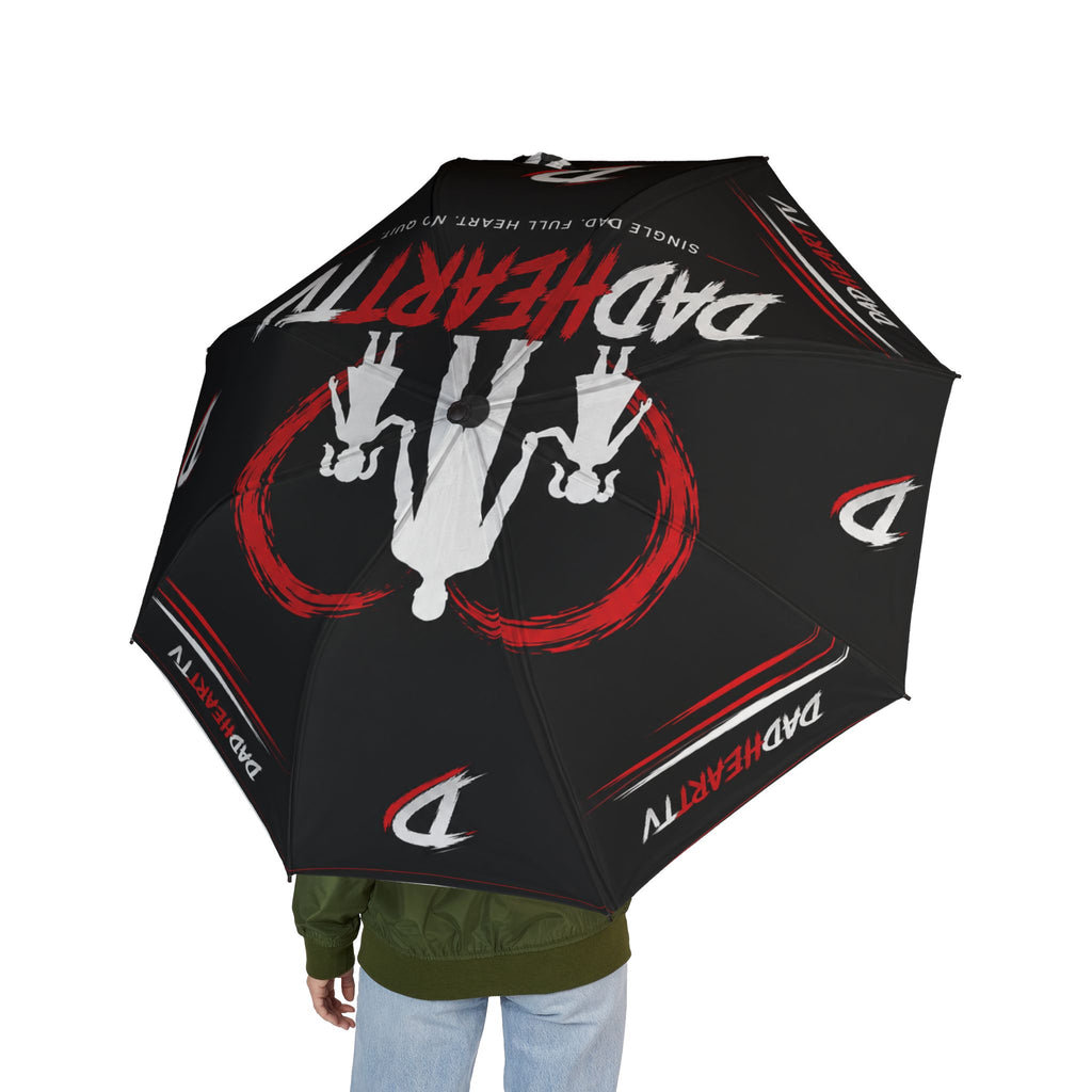 Umbrella — 'Dad & Hearty' Black Folding Semi‑Automatic Umbrella