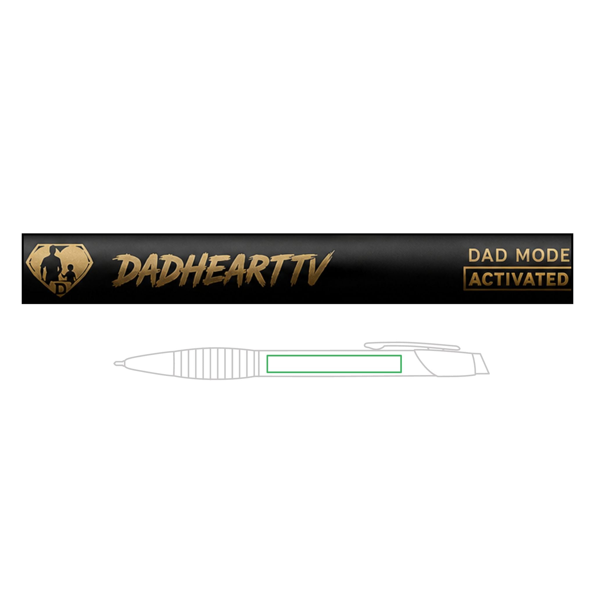 Engravable Brass Ballpoint Pen with Grip — Personalized "Dad Mode Activated" Gift