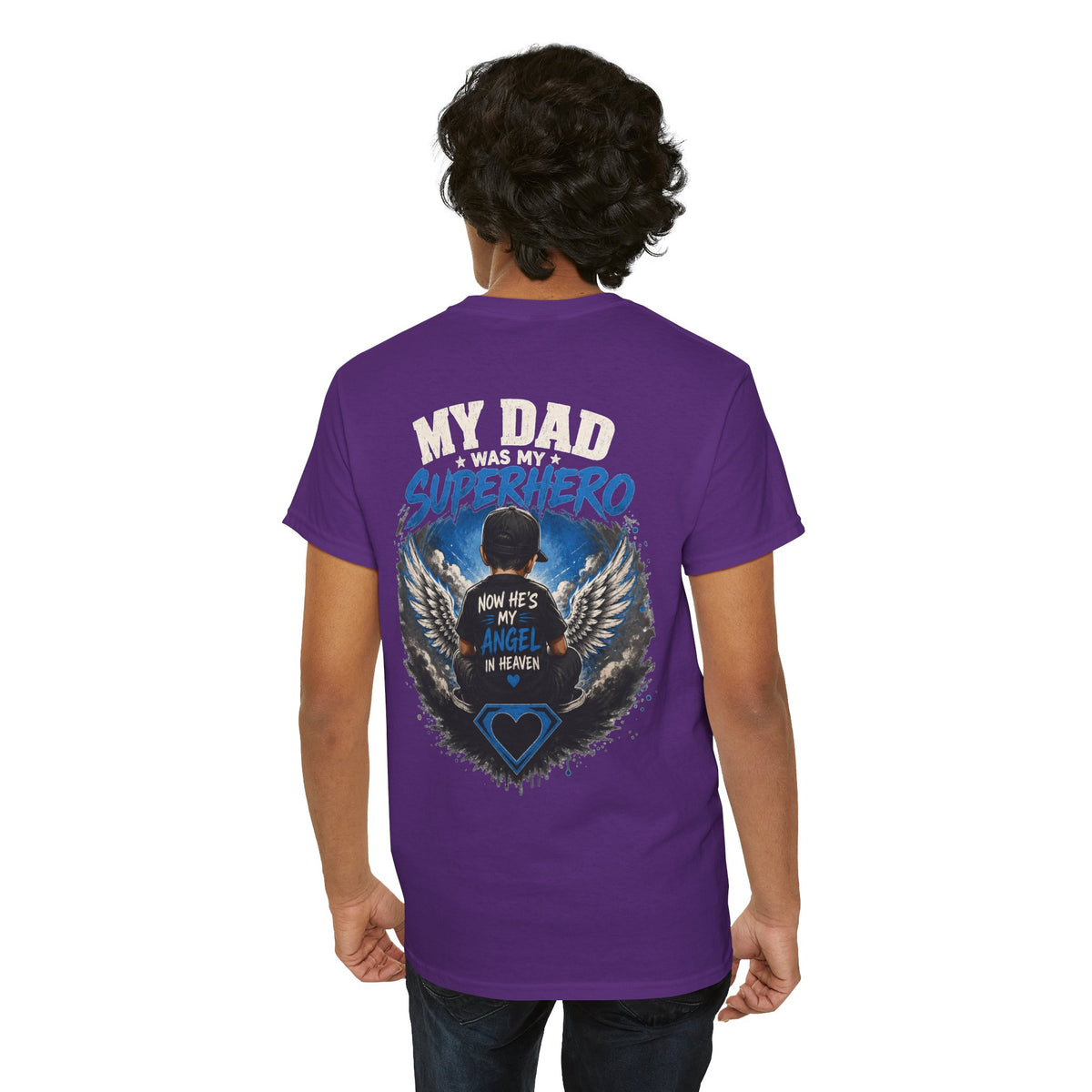 My Dad Superhero Tee — 'Now He’s My Angel in Heaven' Memorial T-Shirt
