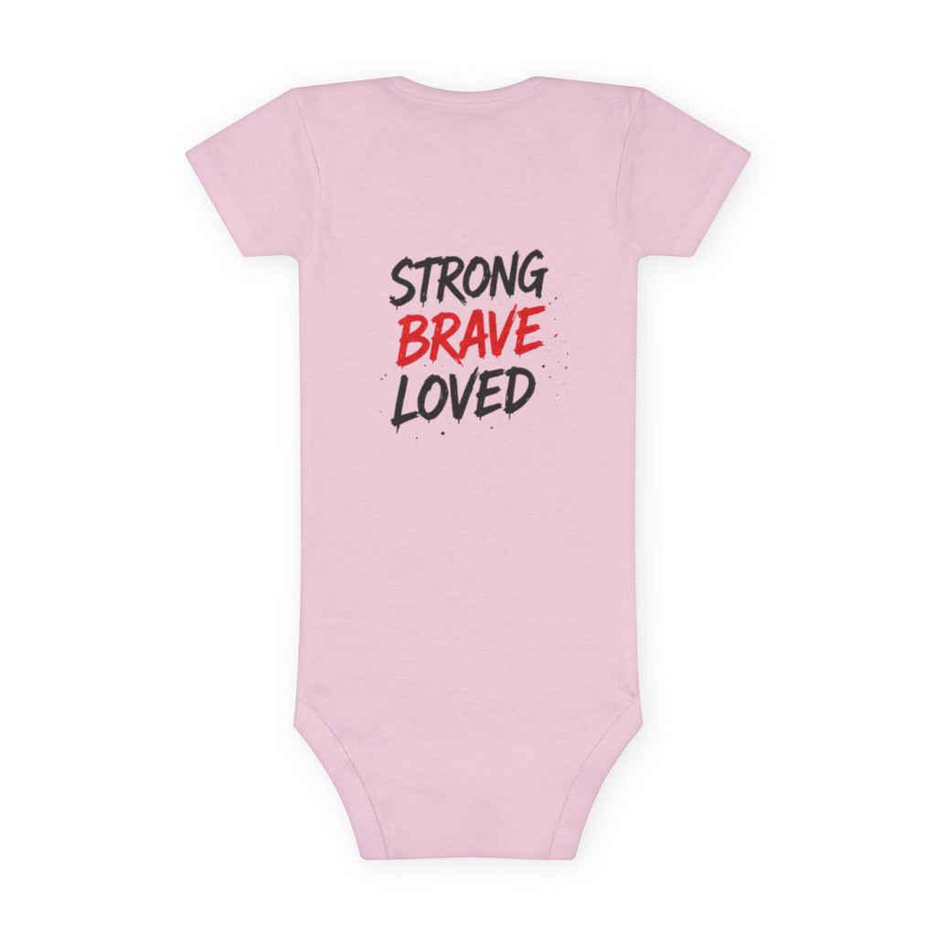 Daddy's Girl Strong Brave Loved Baby Onesie — Newborn Short Sleeve Bodysuit