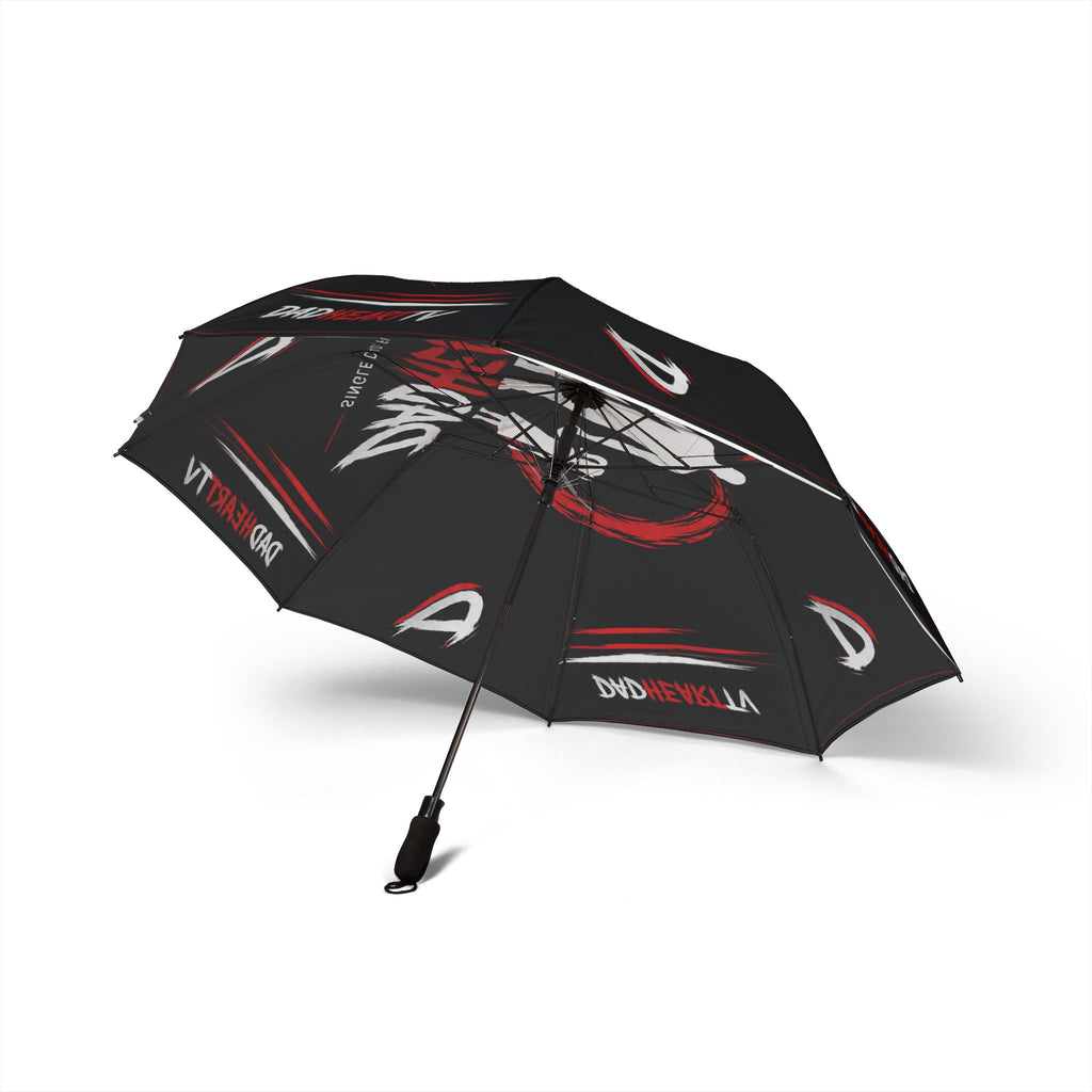 Umbrella — 'Dad & Hearty' Black Folding Semi‑Automatic Umbrella
