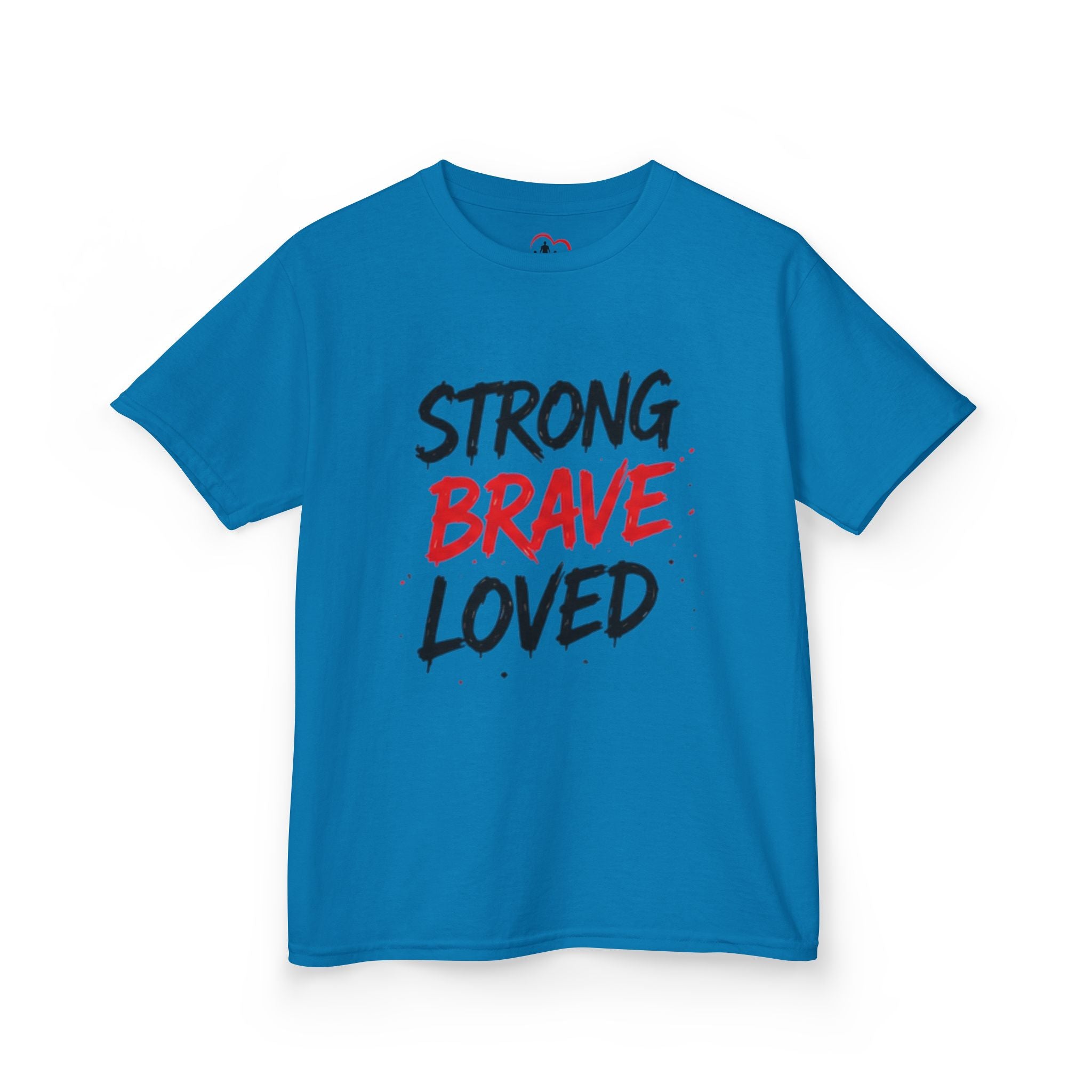 Kids Tee — "Strong Brave Loved" Front & "Future Legend" Superhero Back