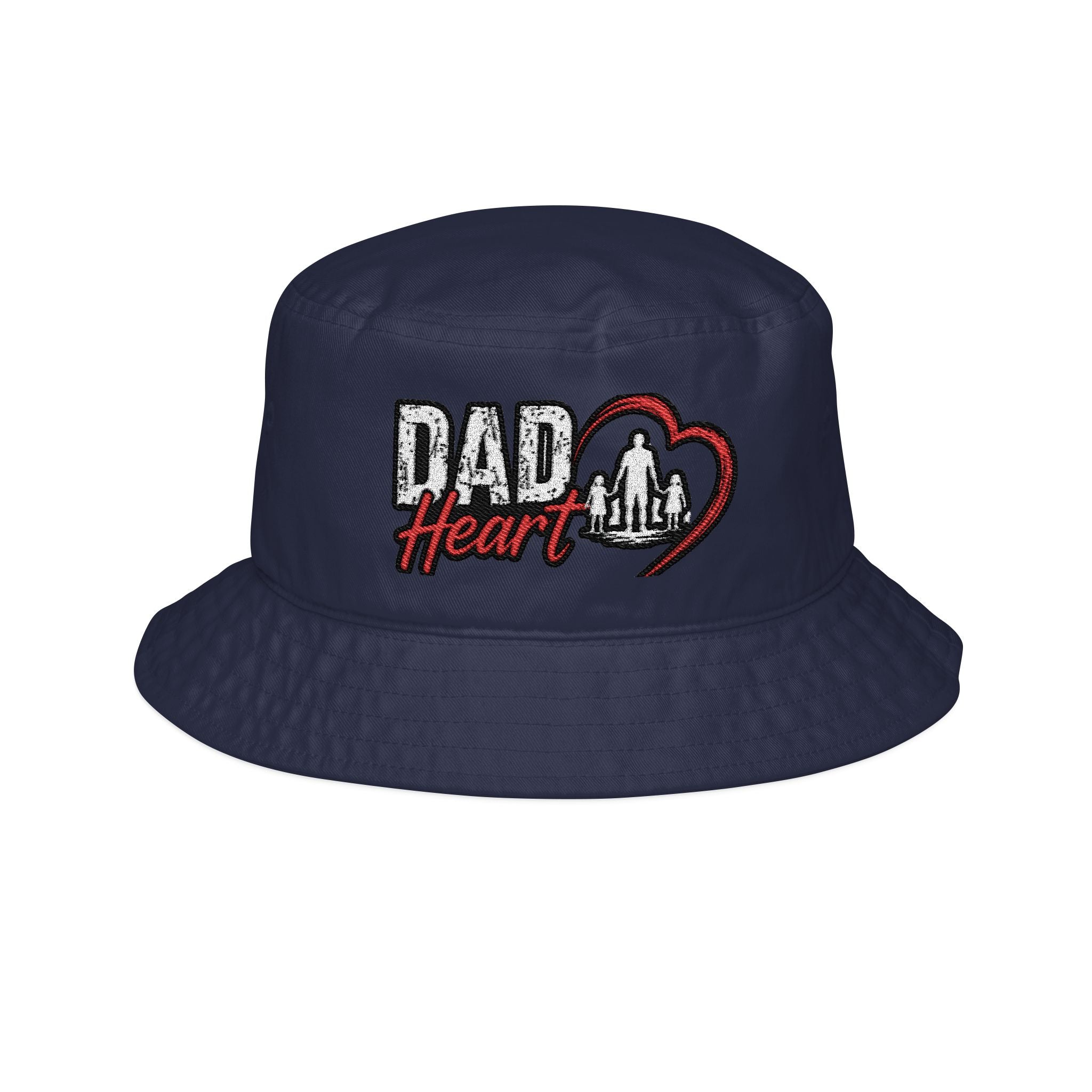 Dad Heart Embroidered Bucket Hat — Father's Day Dad & Child Love Gift